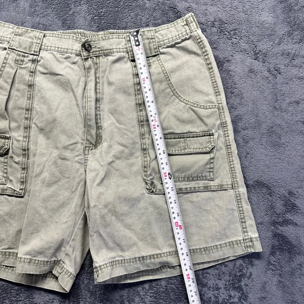 RedHead Safari Cargo Shorts Men's 38 Olive Green Utility Cotton Elastic Waist